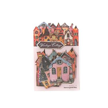 Imagem de KRDPMV Conjunto de 15 Adesivos Decorativos de Cartolina para álbuns de Recortes, Papel Decorativo, Casa Estranha Estilo Vintage, para Arte Faça Você Mesmo, E, Style C