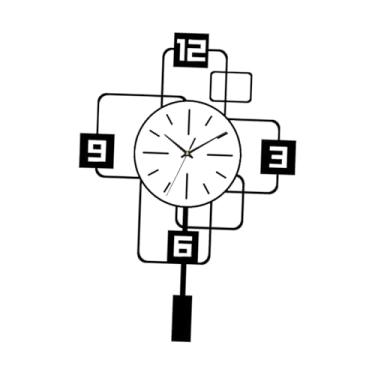 Imagem de KiBcsLic Relógio de parede com pêndulo oscilante, relógio analógico suspenso sem -taque, moderno e silencioso para quarto, loja, hotel, cozinha e escola, Branco 30cmx50cm