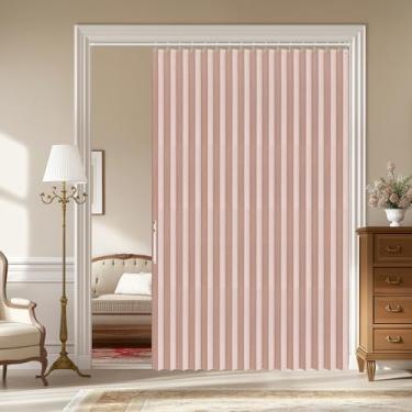 Imagem de AJAZZ 100% blackout portas sanfonadas interiores sanfonadas para armário cortina magnética para quarto sala de estar porta (rosa 182.9 cm L x 198.1 cm C 1 painel