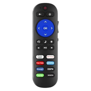 Imagem de Controle remoto de substituição compatível com todos os controles remotos Onn Roku, universal para TV Onn Roku, substitui RC-ALIR/RC439 remoto compatível com controle remoto Onn 10007147 Roku TV