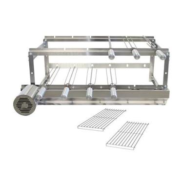 Imagem de Churrasqueira Giratória para 6 Espetos Inox e 2 Grelhas Auxiliares - A