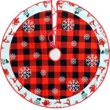 Imagem de Saia Para árvore Natal Temática Flocos De Neve Natalino 90cm - OUTRAS 