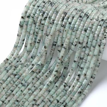 Imagem de 2 x 4 mm, 155 peças, cilindro de tubo de pedra de jaspe, Rondelle, abaco, disco, espaçador, contas soltas para fazer joias, pulseira, acessórios DIY