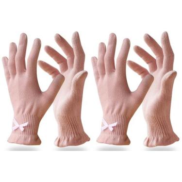 Imagem de Luvas hidratantes Evridwear de algodão para mãos secas, 2 pares