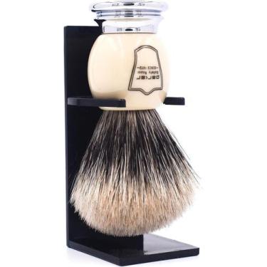 Imagem de Pincel de barbear Parker Pure Badger Faux Ivory & Chrome 22mm - Parker