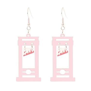 Imagem de Brincos de guilhotina de faca gótica, punk, hip hop, terror, preto, sangrento, porta de decapitação, acrílico, leve, pendurado, colar para mulheres, homens, Halloween, cosplay, festa, férias, joias