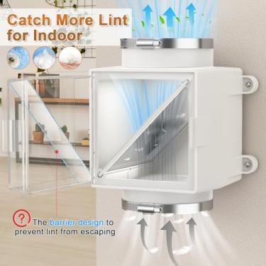 Imagem de Armadilha de fiapos para duto de secador com 2 grampos de plástico de 10 cm