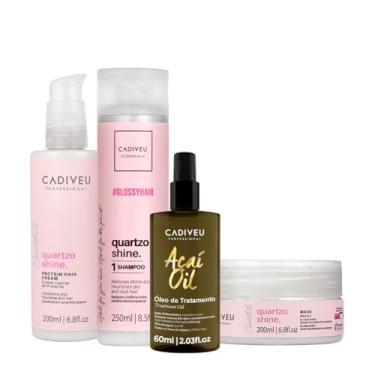 Imagem de Kit Cadiveu Professional Essentials Quartzo Shine Shampoo Máscara Pré-Shampoo e Açaí Oil 60 (4 produtos)