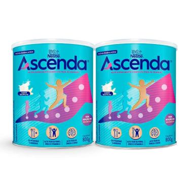 Imagem de Kit 2 Suplemento Alimentar Nestlé Ascenda Baunilha 800g
