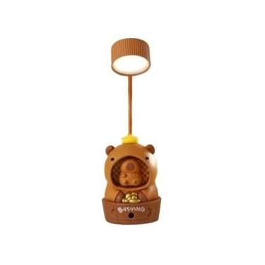 Imagem de Luminária de Mesa Capivara Infantil - Apontador+Luz Noturna, Bateria 8h, Cores Suaves, Carregamento USB(ouro luz noturna)