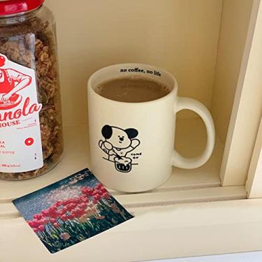 Imagem de Canecas de cachorro coreano xícaras de café em cerâmica xícaras criativas leite chá água cerveja café da manhã canecas de viagem copos presente de aniversário