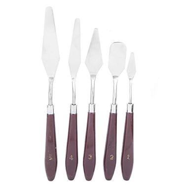 Imagem de RiToEasysports Paint Knife Set Stainless Steel Pigment Scraper para Paleta de Placa de Desenho, Pintura de Acrilicoil Facilmente Reduzida, Scrub, 5pcs Holding Paint Assistente de Tinta para Artistas