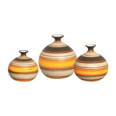 Imagem de Trio de Vasos Decorativos de Cerâmica Maia para Rack de Sala New Sunset