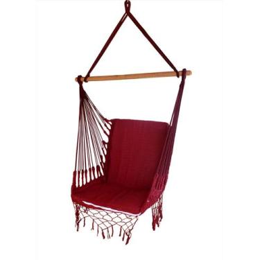 Imagem de Cadeira De Balanço Rede De Descanso Suspensa Luxo Algodão - Artesão Na