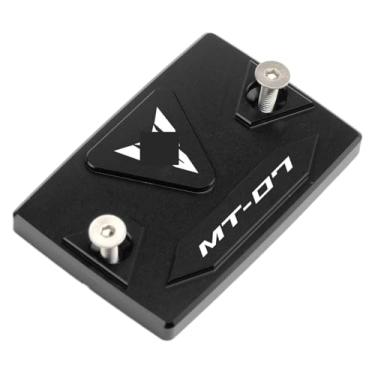 Imagem de Tampa do reservatório de fluido de freio dianteiro traseiro tampa de enchimento de óleo tampa de válvula de pneu compatível com MT07 MT-07 MT 07 FZ07 2015-2020 2021 2022 2023 (preto dianteiro)