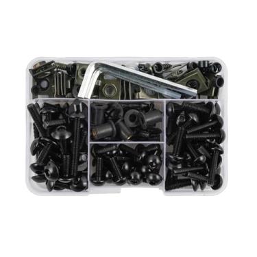 Imagem de Kit de parafusos de carenagem de para-brisas de motocicleta 190 peças compatível com S&uzuki GSXR 600 750 1000 K1 K2 K3 K4 K5 K6 K7 K8 K9 K10(preto)