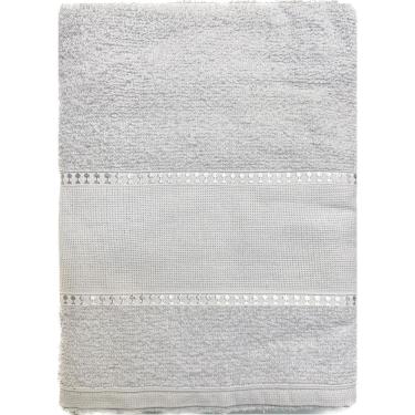Imagem de Toalha Banho Barra Para Bordar Ponto Cruz 65X130 Branco