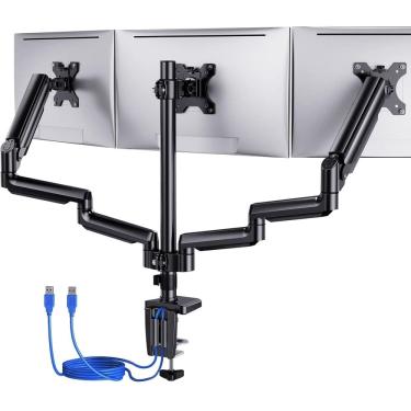 Imagem de Suporte triplo para monitor ErGear Gas Spring para telas de 13-27"