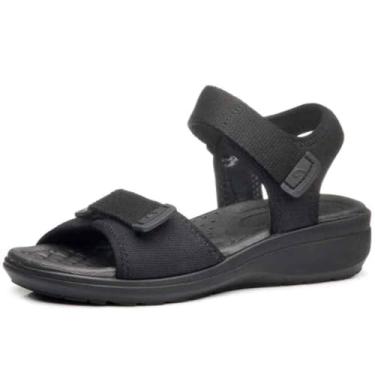 Imagem de PEGADA Sandália Percilla Feminina, Tecido preto, 6