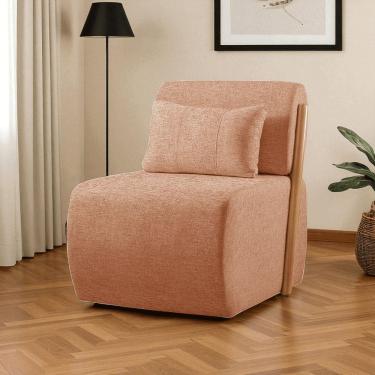 Imagem de Poltrona para Sala de Estar Madeira Maciça Cecília Luxo Terracota