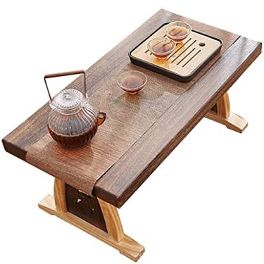 Imagem de Mesas auxiliares mesa baixa secretária dobrável janela salediça secretária cama casa tatami mesa de centro mesa de chão mesa de chá (castanho 68 x 35 x 30 cm)