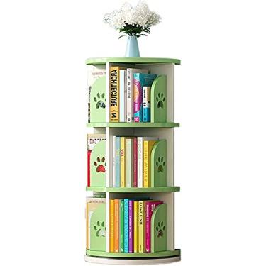 Imagem de AKALNNB Estante giratória de 3/4/5 andares, estante rotativa, prateleira de canto de chão, prateleira de armazenamento, criativa, estante giratória de 360°, quarto, sala de estar, Li