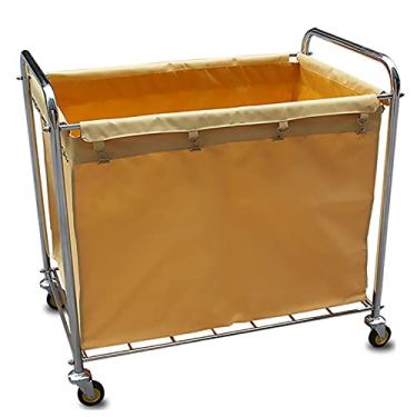 Imagem de Prateleira carros de mão móveis carrinho de lavandaria com saco de boi removível de serviço pesado, cesta de lavandaria com rodas para armazenamento de roupas/94 x 56 x 90 cm (94 x 56 x 90 cm)