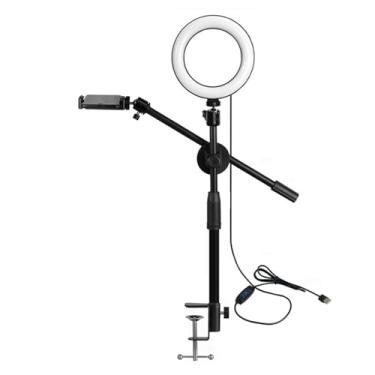 Imagem de Mingzhe Overhead Camera Mount Desk Stand Phone Phone Com Braço Ajustável para Gravar Streaming Ao Vivo (B)