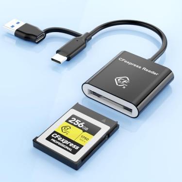 Imagem de Leitor de cartão CFexpress tipo B com USB 3.2 (Geração 2) 10 Gbps, USB-C&USB-A 2 em 1 tipo B CFexpress adaptador, compatível com Windows/Mac/Linux/Android, para iPhone 17/16/15, laptops, tablets