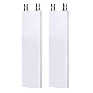 Imagem de Bloco de resfriamento de água de alumínio Clyxgs, placa de água fria líquida dissipador de calor, cabeça de trocador resfriada a água semicondutor de geladeira folha de refrigeração CPU Graphics Radiator Heatsink Endothermic Head (40 x 160 x 12 mm) 2 peças