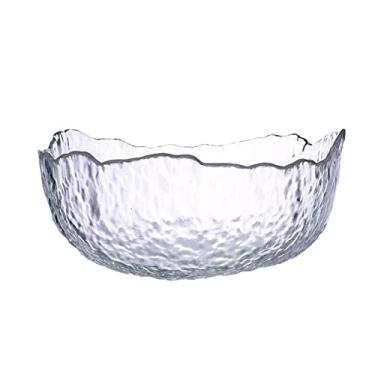 Imagem de WYUYIWH Tigela grande tigela de vidro transparente para salada doméstica tigela de sobremesa resistente ao calor tigela de sopa tigela grande talheres (cor: B)