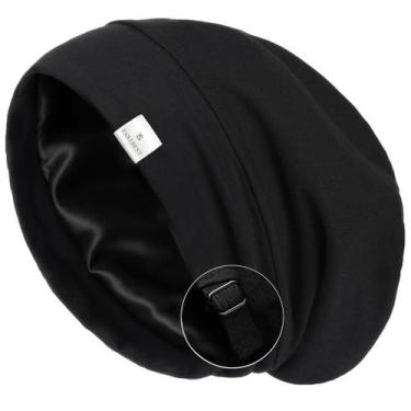 Imagem de Envoltório de cabelo com capô de cetim de seda YANIBEST para dormir co