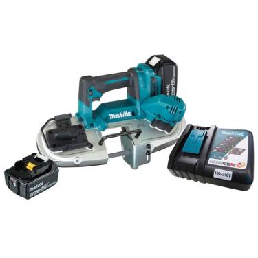 Imagem de Serra de Fita Sem Fio 18V Portátil Com 2 Baterias Carregador Maleta Lâmina DPB183RTE Makita