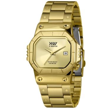 Imagem de Relógio X-Watch Masculino Ref:Xggs1001 Cxkx Retangular Dourado