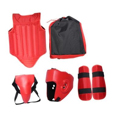 Imagem de oshhni Taekwondo Protector Gear Karate Sparring Gear Conjunto de equipamentos de proteção de barriga ajustável Protetor de corpo de boxe para, Vermelho