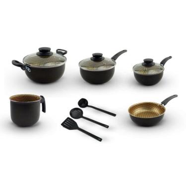 Imagem de Conjunto de Panelas Elegan Dona Chefa em Alumínio Antiaderente e Pegad