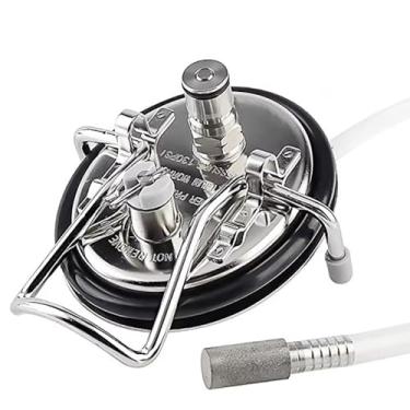 Imagem de Tampa de barril de carbonatação de aço inoxidável (carbonizador de cerveja) com pedra de difusão de 2 mícrons, conjunto de tampa de carbonatação para barril Cornelius