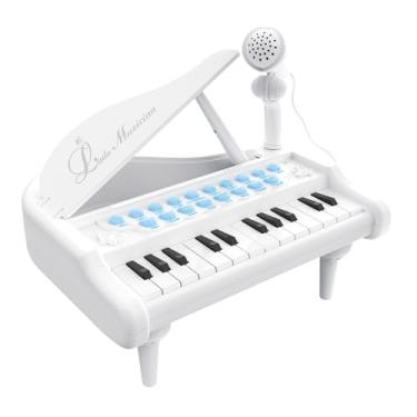 Imagem de Mini Piano Teclado Musical Infantil Branco 1505B-White para Crianças - Estimula a Criatividade e o Aprendizado Musical