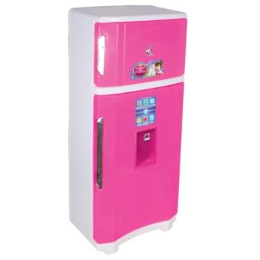 Imagem de Geladeira Infantil Meninas Duplex Princesa, Brinquedo Educativo, Rosa, Conjuntos de Cozinha de Brinquedo Para Crianças