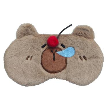 Imagem de HXINFU Máscara de olho capivara adormecida com nariz vermelho para dormir, presentes de Natal vintage