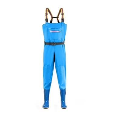 Imagem de Hip Waders Botas aquáticas de cano alto masculinas e femininas, calças de peito para lavagem de carros, indústria de aquicultura e pesca em PVC(Blue1,40 EU)