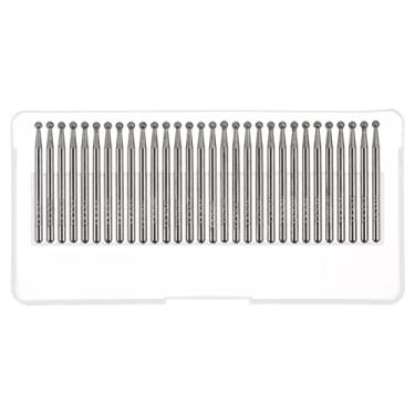 Imagem de Generic 30 peças de brocas de moagem de diamante, 3 mm, ponta de cabeça montada em forma de bola, haste de 1/8 para ferramenta rotativa