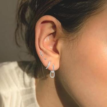 Imagem de Brincos, clipes de orelha e punhos femininos - Conjunto de argola boho, banhado a ouro 18 K, presente para ela, Medium, Cobre, Sem pedra preciosa