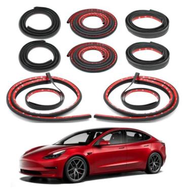 Imagem de Fita de Vedação para Portas do Tesla Model 3 2017-2024, Vedação de Borracha para Carro, Isolamento Acústico, Redução de Ruído do Vento, Kit de Isolamento Acústico