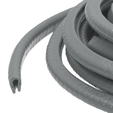 Imagem de PATIKIL Protetor de borda de borracha, 6 m x 8 mm x 6 mm tira de vedação protetora de borda de canal U com clipes de metal apto para borda de 0,5 a 1,5 mm para portas de carro chapa metálica