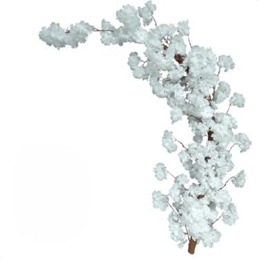 Imagem de Planta Artificial, Flores Artificiais Jardim Vertical Cerejeira Muro Inglês Pendente(Esquerda Branco)