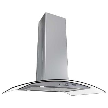 Imagem de Coifa Ilha 90cm Vidro Curvo Fogatti Inox 220V