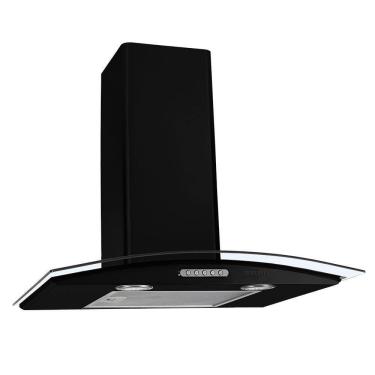 Imagem de Coifa De Parede 60cm Vidro Curvo Duto Slim Nardelli Black 220V