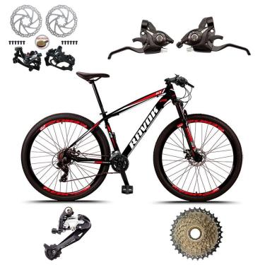 Imagem de Bicicleta Aro 29 Alumínio Freio A Disco 27 Velocidades Alavanca Cor:azul E Rosa;tamanho:17"