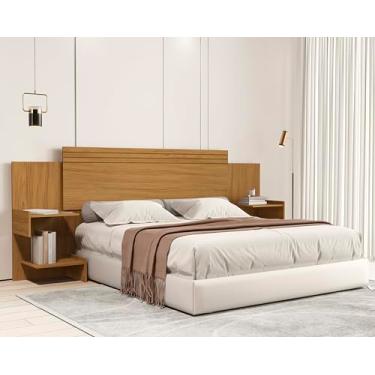 Imagem de Cabeceira Aurora Estendida Para Colchão Box Casal e Queen 1,40/1,60 em MDF Cor Nature